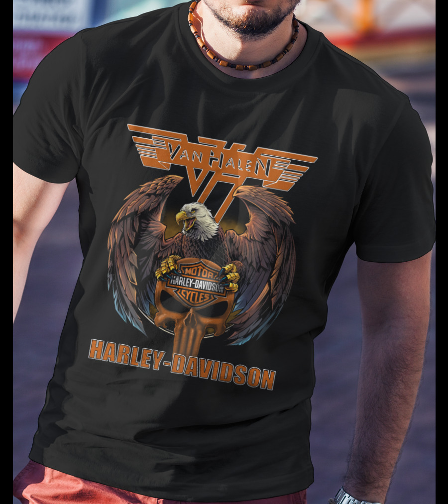 Van Halen Harley Davidson Eagle Motorcycles T-Shirt