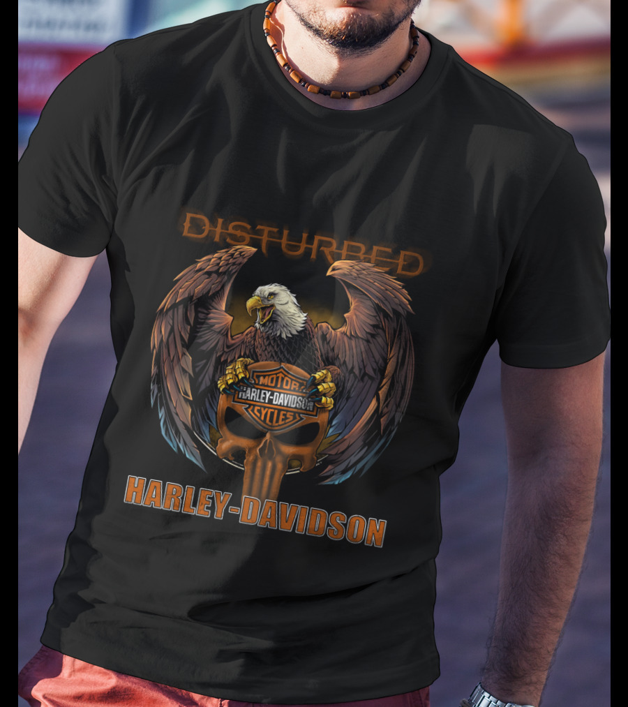 Disturbed Harley Davidson Motorcycles Eagle T-Shirt