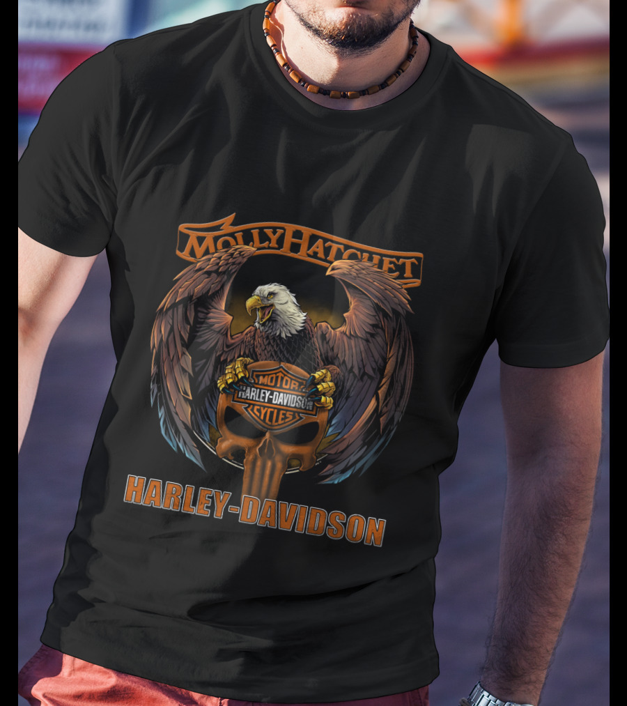 Molly Hatchet Harley Davidson Motorcycles Eagle T-Shirt