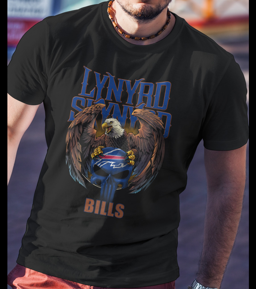 Lynyrd Skynyrd Buffalo Bills Bald Eagle Helmet T-Shirt