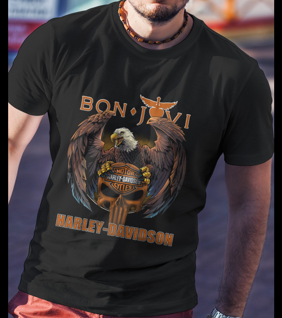 Bon Jovi Harley Davidson Motorcycles Eagle T-Shirt