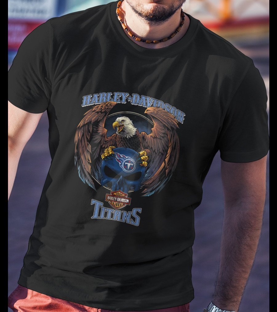 Harley Davidson Motor Cycles Tennessee Titans Eagle T-Shirt