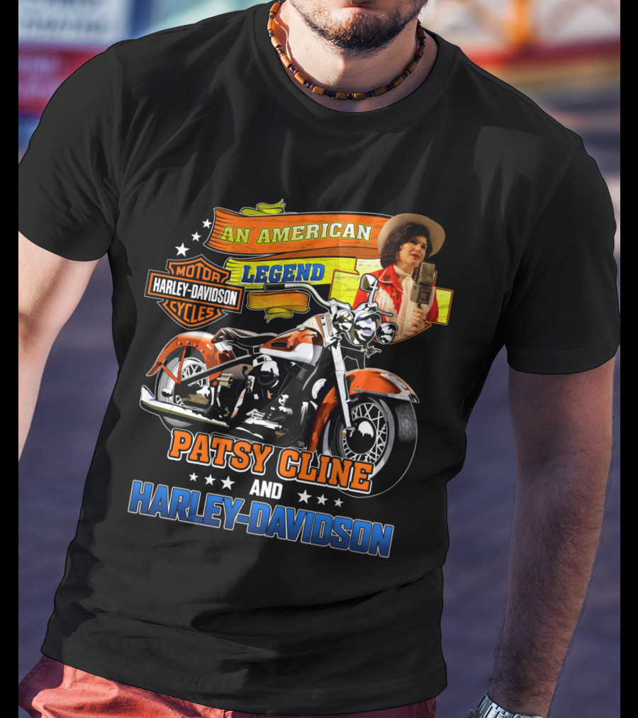 An American Legend Patsy Cline And Harley Davidson Motor Cycles T-Shirt