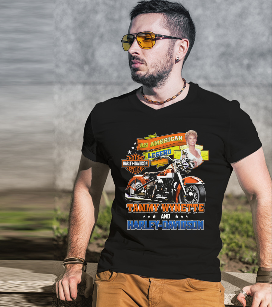 An American Legend Tammy Wynette And Harley Davidson Motor Cycles T-Shirt