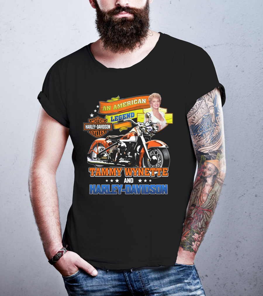 An American Legend Tammy Wynette And Harley Davidson Motor Cycles T-Shirt