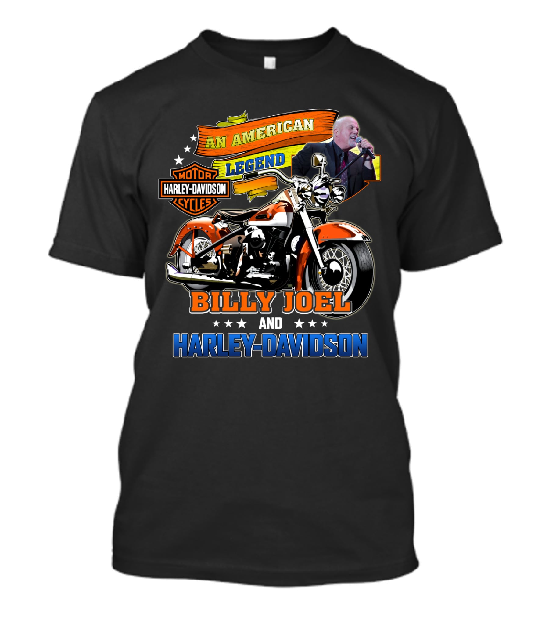 An American Legend Billy Joel And Harley Davidson T-Shirt