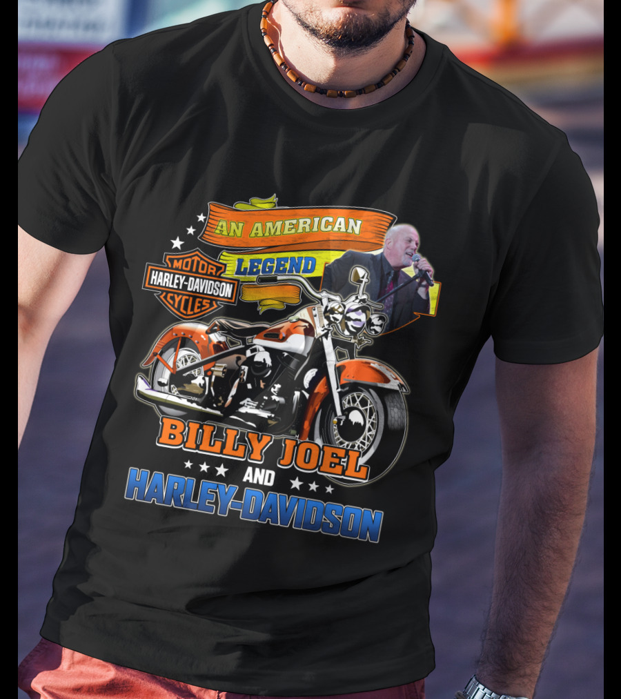 An American Legend Billy Joel And Harley Davidson T-Shirt