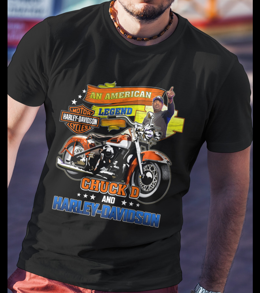 An American Legend Chuck D And Harley Davidson T-Shirt
