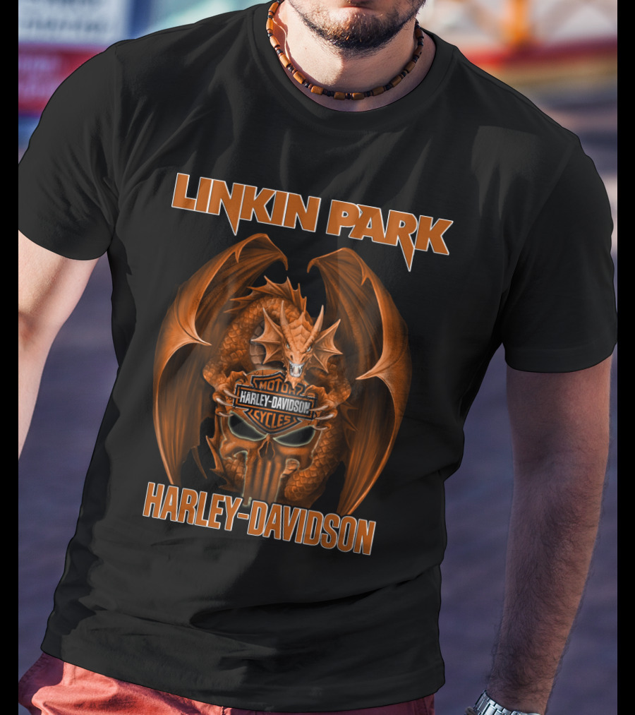 Linkin Park Harley Davidson Motorcycles Dragon T-Shirt
