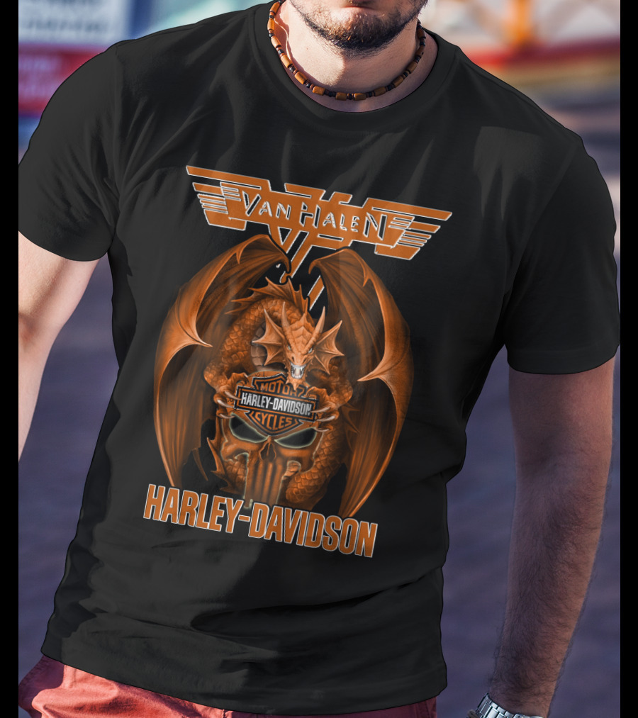 Van Halen Harley Davidson Dragon Motocycle Cycles T-Shirt