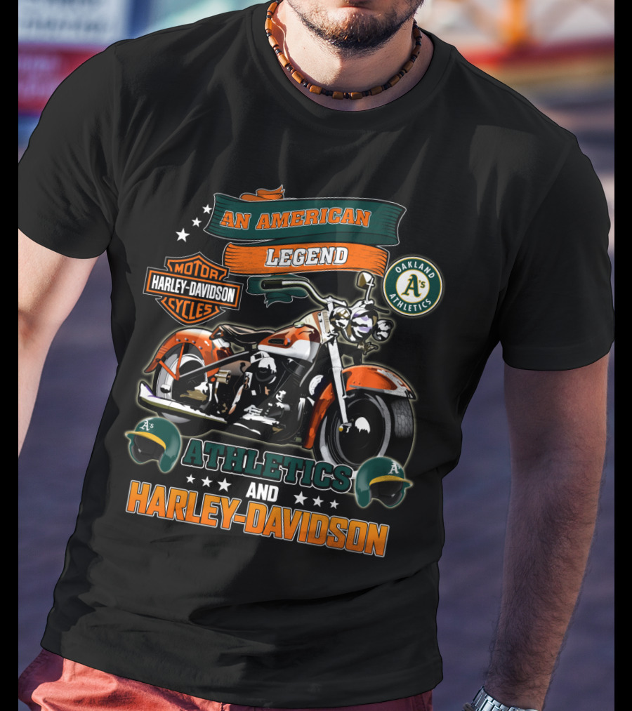 Oakland Athletics And Harley Davidson An American Legend T-Shirt