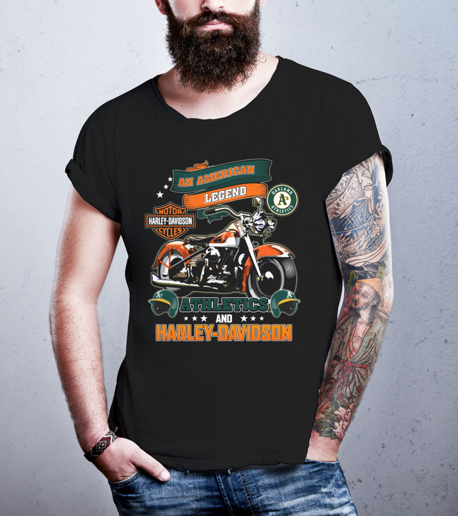 Oakland Athletics And Harley Davidson An American Legend T-Shirt