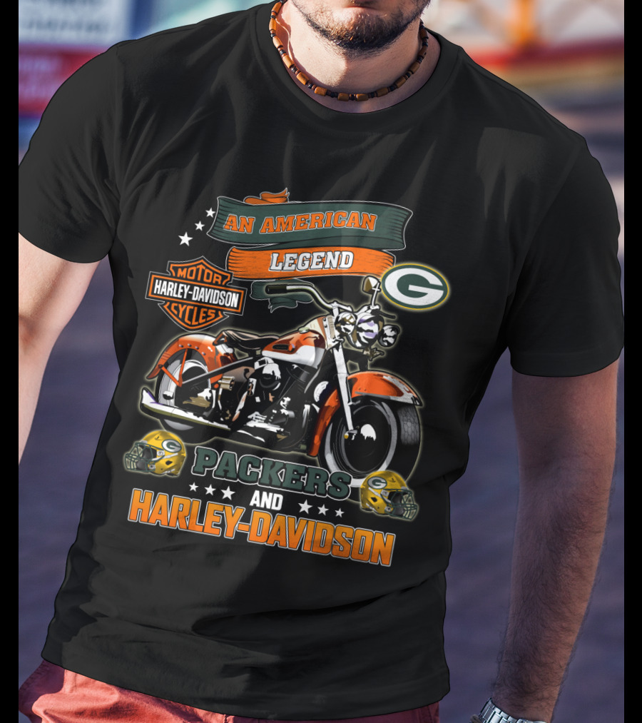 Green Bay Packers Harley Davidson An American Legend T-Shirt