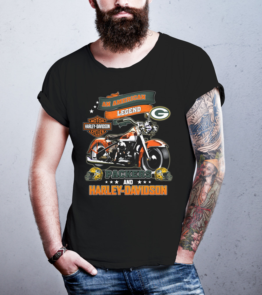 Green Bay Packers Harley Davidson An American Legend T-Shirt