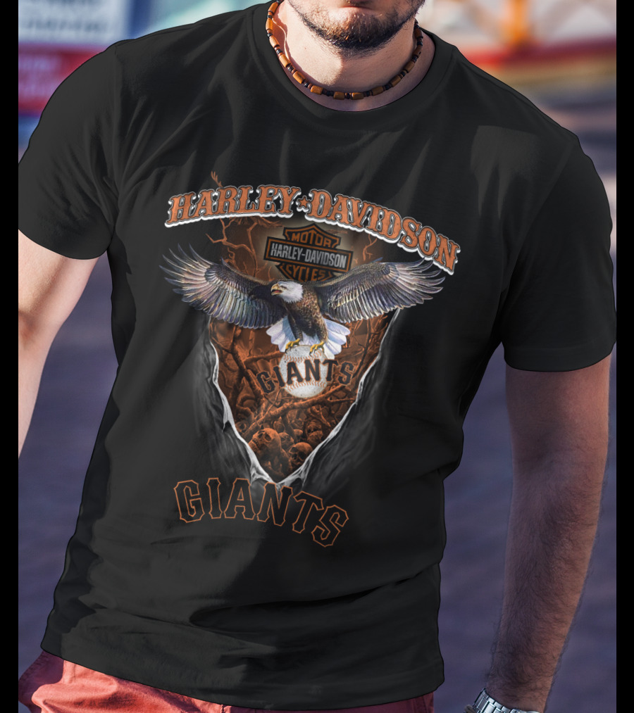 Harley Davidson Motor Cycles Giants Eagle T-Shirt