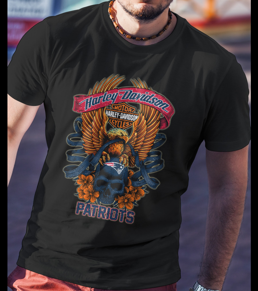 Harley Davidson Motor Cycles Patriots New England Nfl H5 T-Shirt