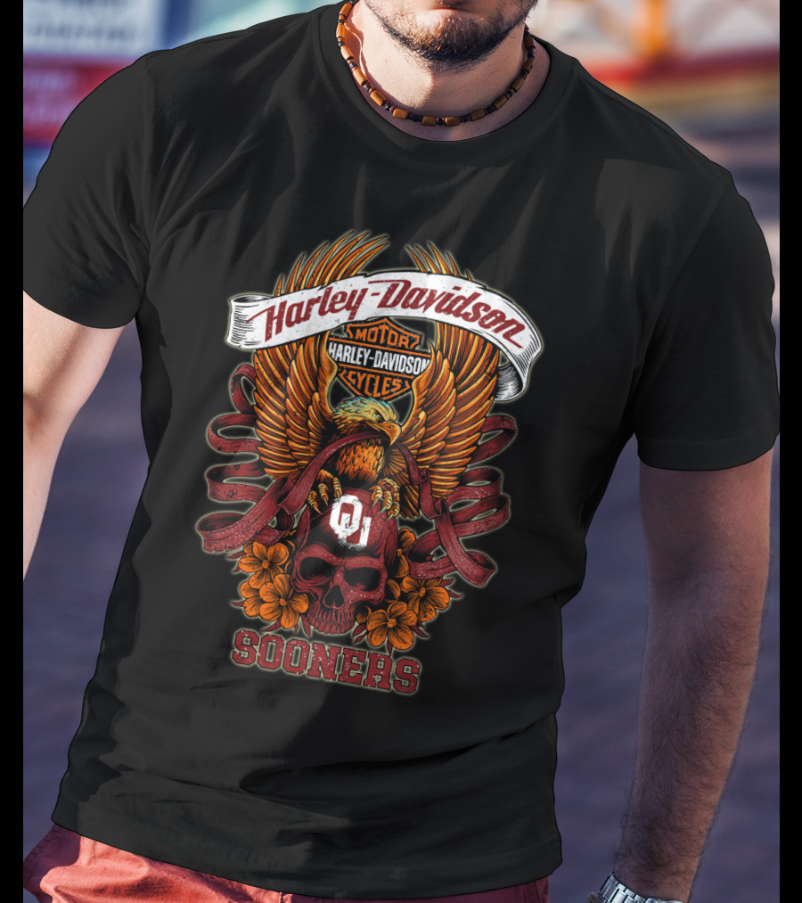 Harley Davidson Sooner Ou Skull Sooners T-Shirt