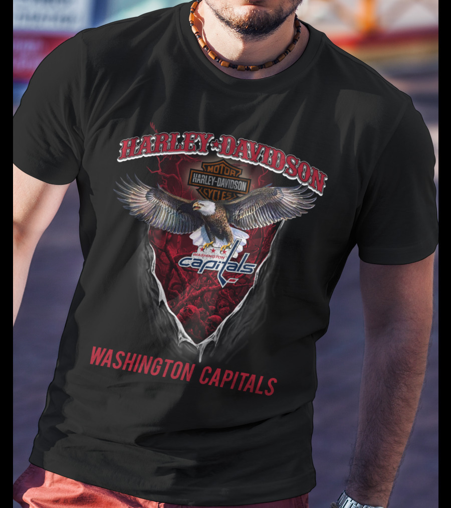 Harley Davidson Motorcycle Washington Capitals T-Shirt