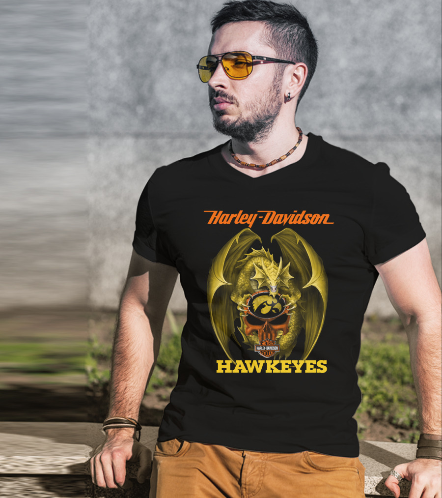 Harley Davidson Iowa Hawkeyes Dragon T-Shirt