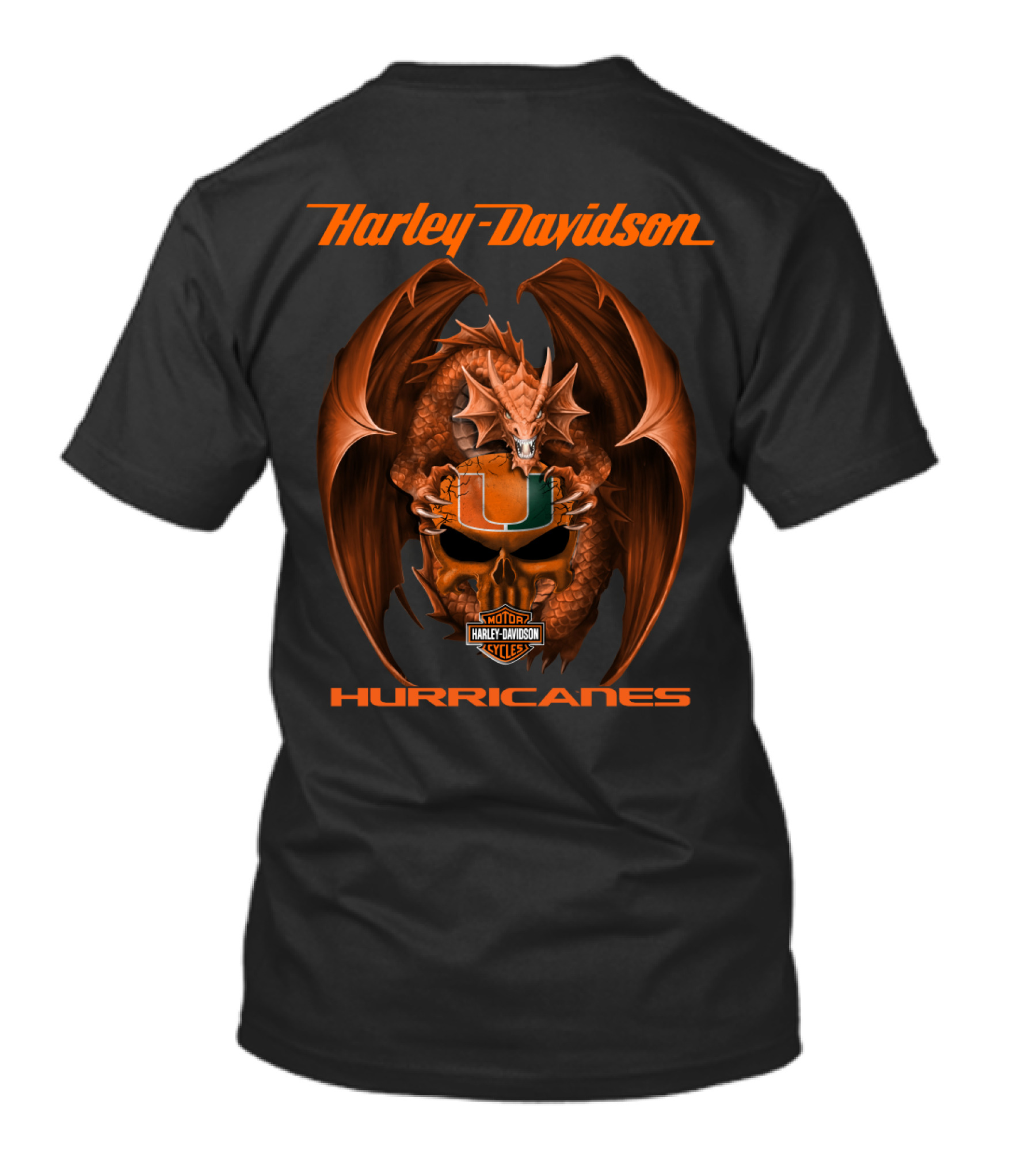 Harley Davidson Hurricanes Dragon Miami Motor Cycles T-Shirt