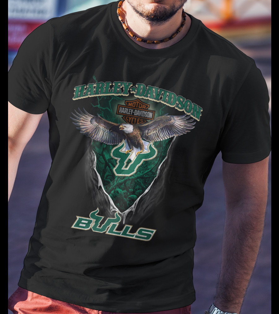 Harley Davidson Motor Cycle South Florida Bulls T-Shirt