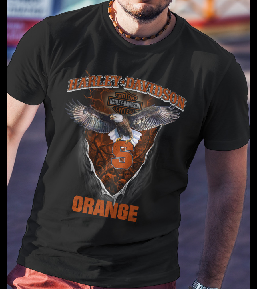 Harley Davidson Motorcycle Eagle Syracuse Orange T-Shirt