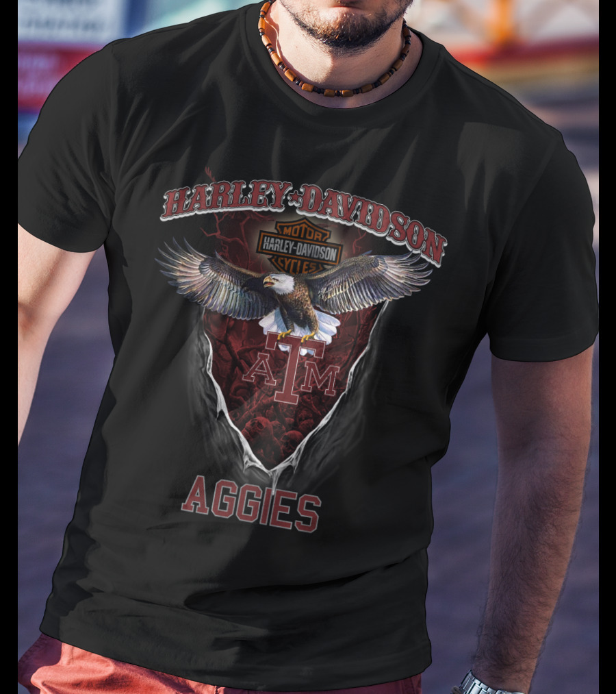 Harley Davidson Motor Texas A&M Aggies T-Shirt