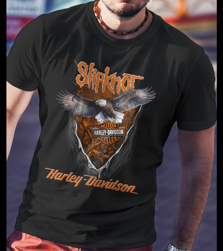 Slipknot Harley Davidson Motor Cycles Eagle T-Shirt