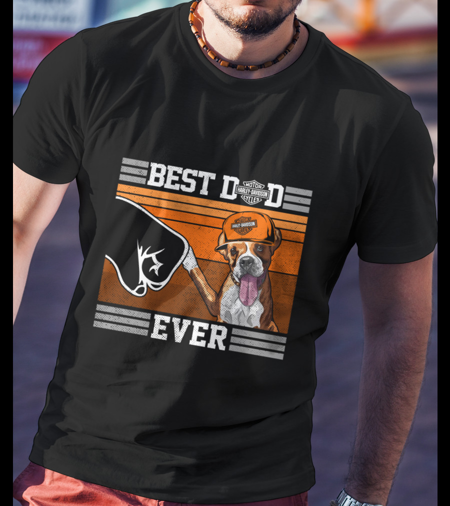 Best Dad Ever Harley Davidson Boxer Motorcycles T-Shirt