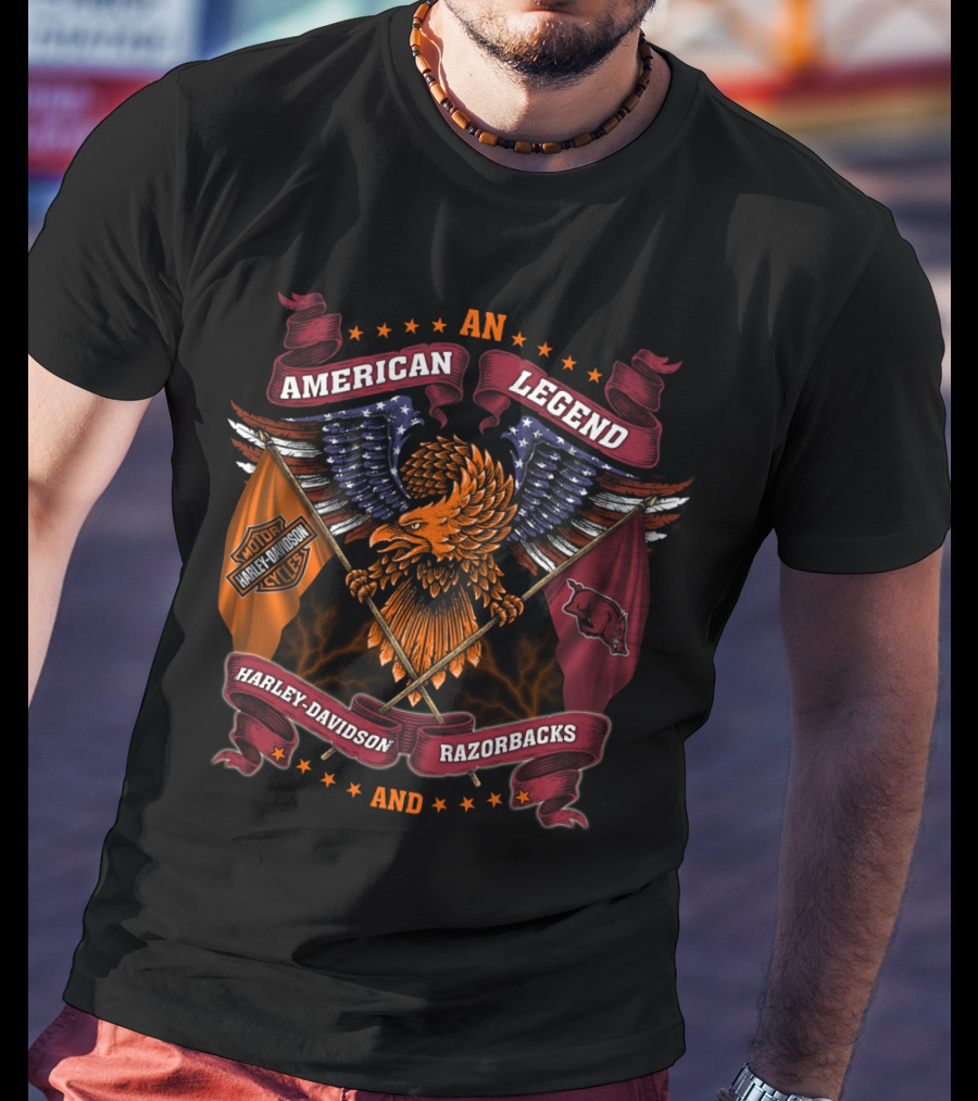 American Legend Harley Davidson Arkansas Razorbacks T-Shirt