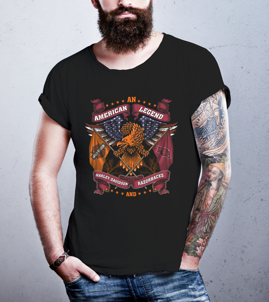 American Legend Harley Davidson Arkansas Razorbacks T-Shirt