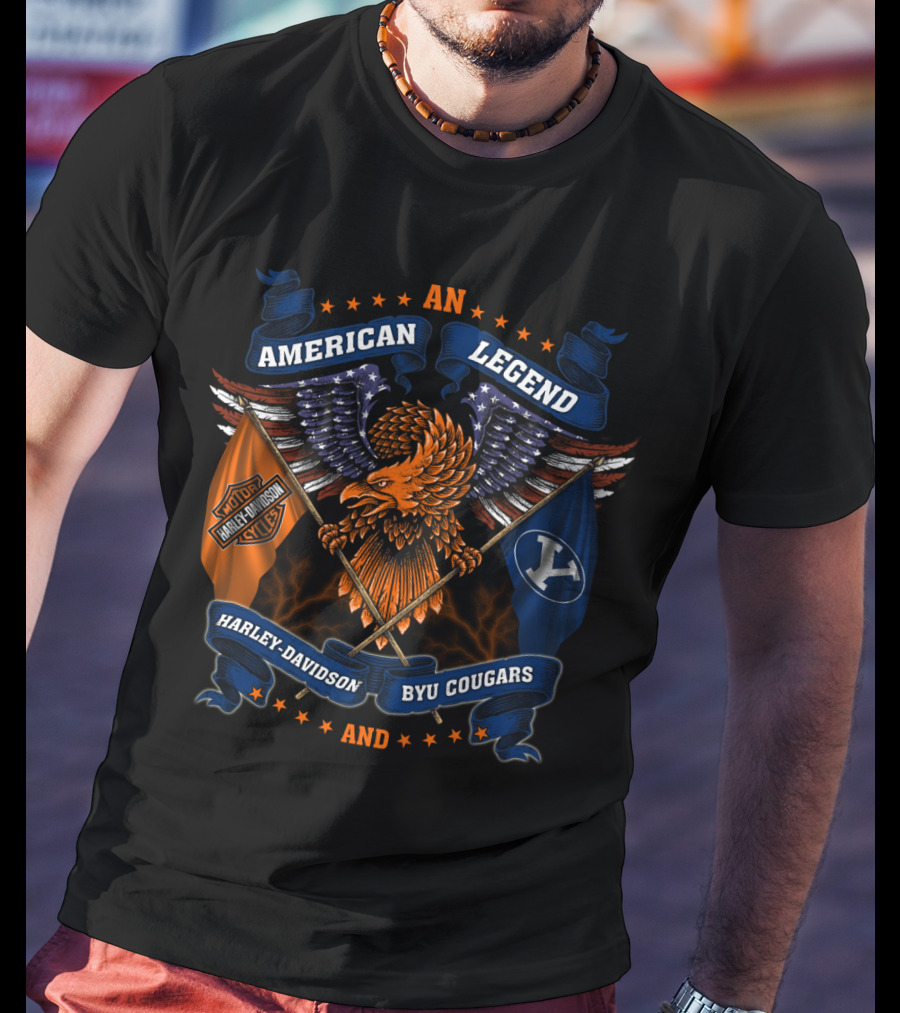 An American Legend Harley Davidson Byu Cougars T-Shirt