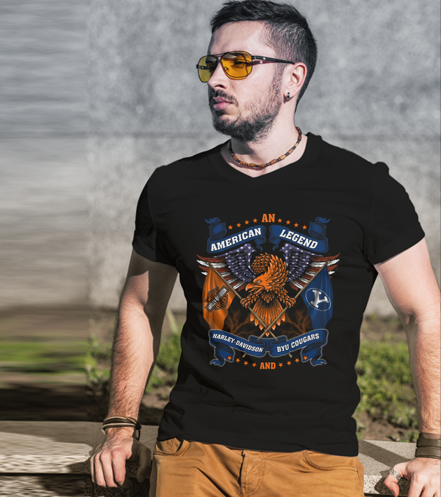 An American Legend Harley Davidson Byu Cougars T-Shirt