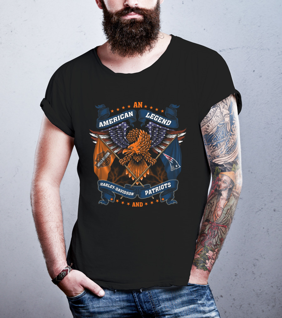 New England Patriots Nfl Harley Davidson An American Legend Patriots T-Shirt
