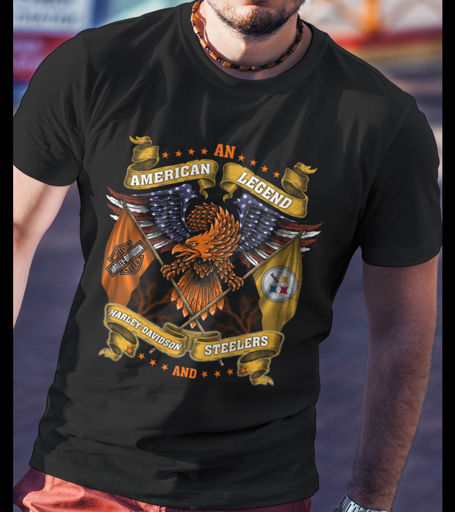 American Legend Harley Davidson Steelers Nfl T-Shirt