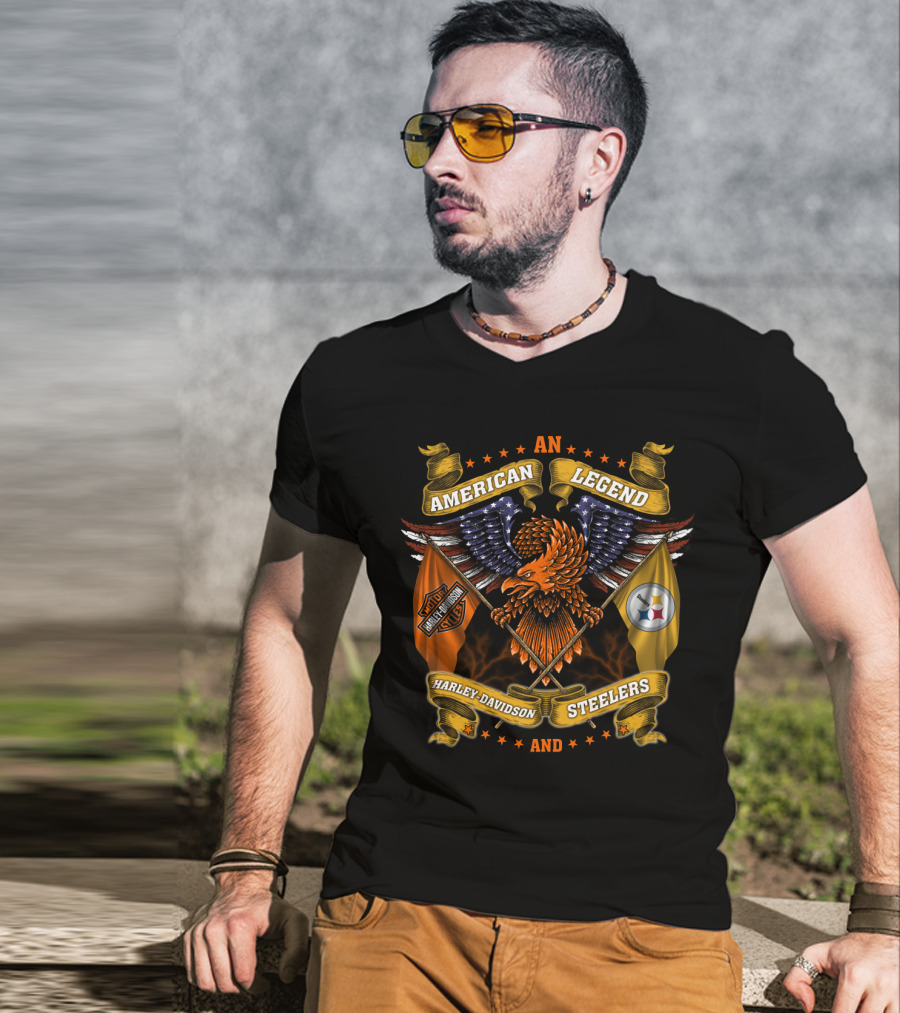 American Legend Harley Davidson Steelers Nfl T-Shirt