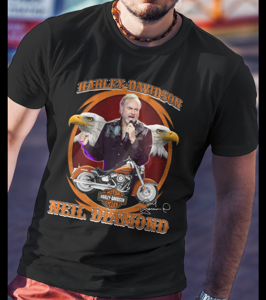 Harley Davidson Motor Cycles Neil Diamond Eagles T-Shirt