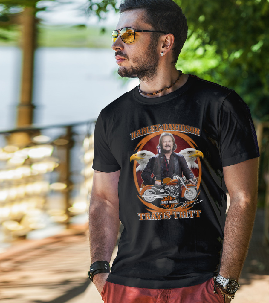 Harley Davidson Travis Tritt Motorcycles Eagle T-Shirt