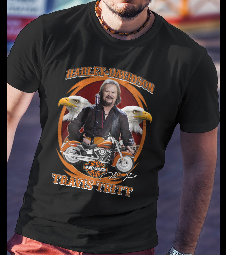 Harley Davidson Travis Tritt Motorcycles Eagle T-Shirt