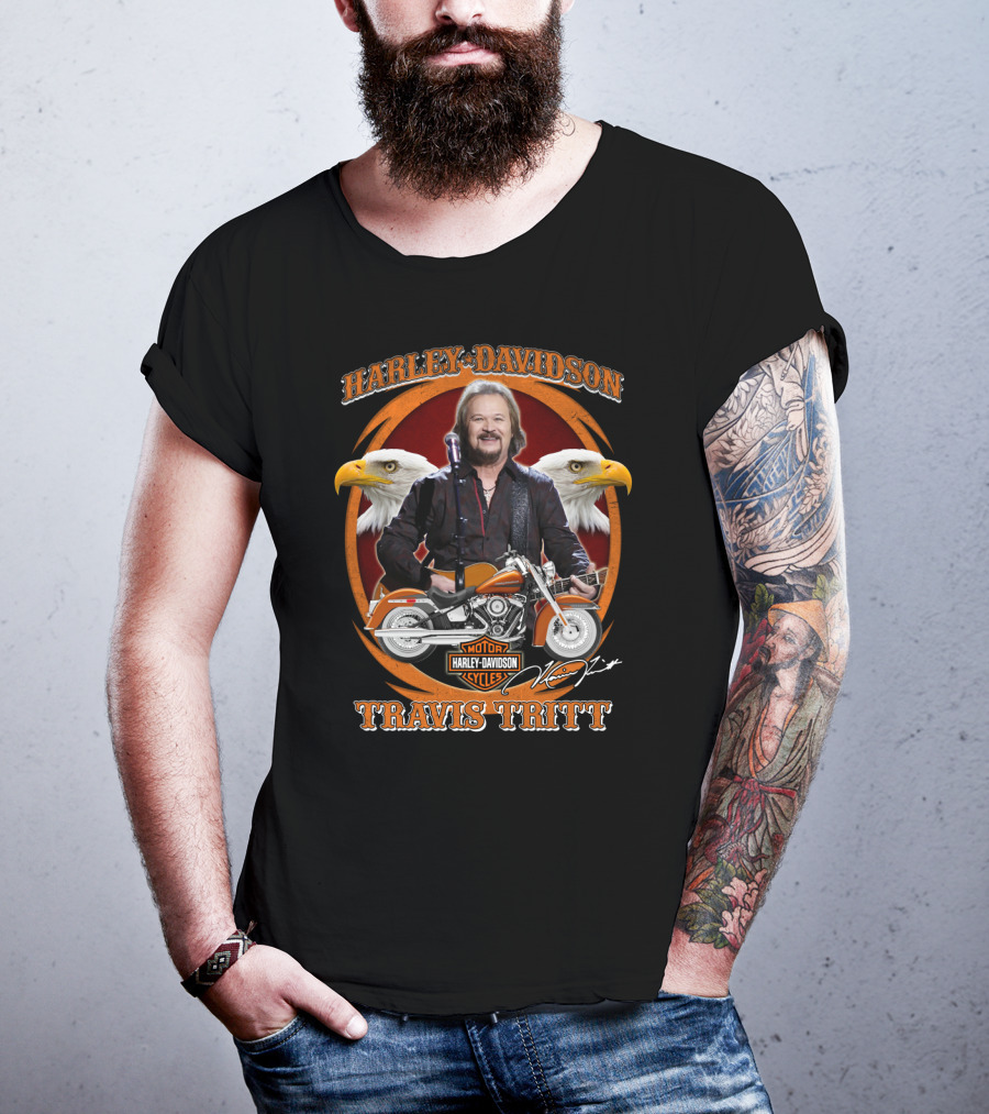 Harley Davidson Travis Tritt Motorcycles Eagle T-Shirt