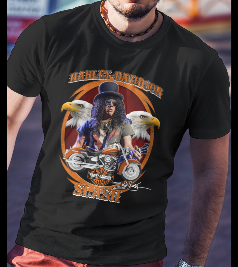 Harley Davidson Motor Cycles Slash Eagles T-Shirt