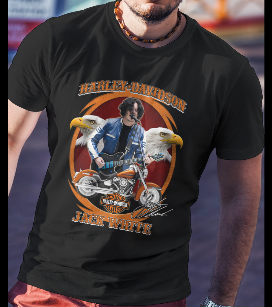 Harley Davidson Jack White Motorcycles Eagles T-Shirt