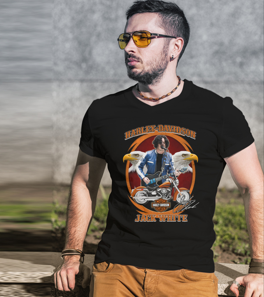 Harley Davidson Jack White Motorcycles Eagles T-Shirt