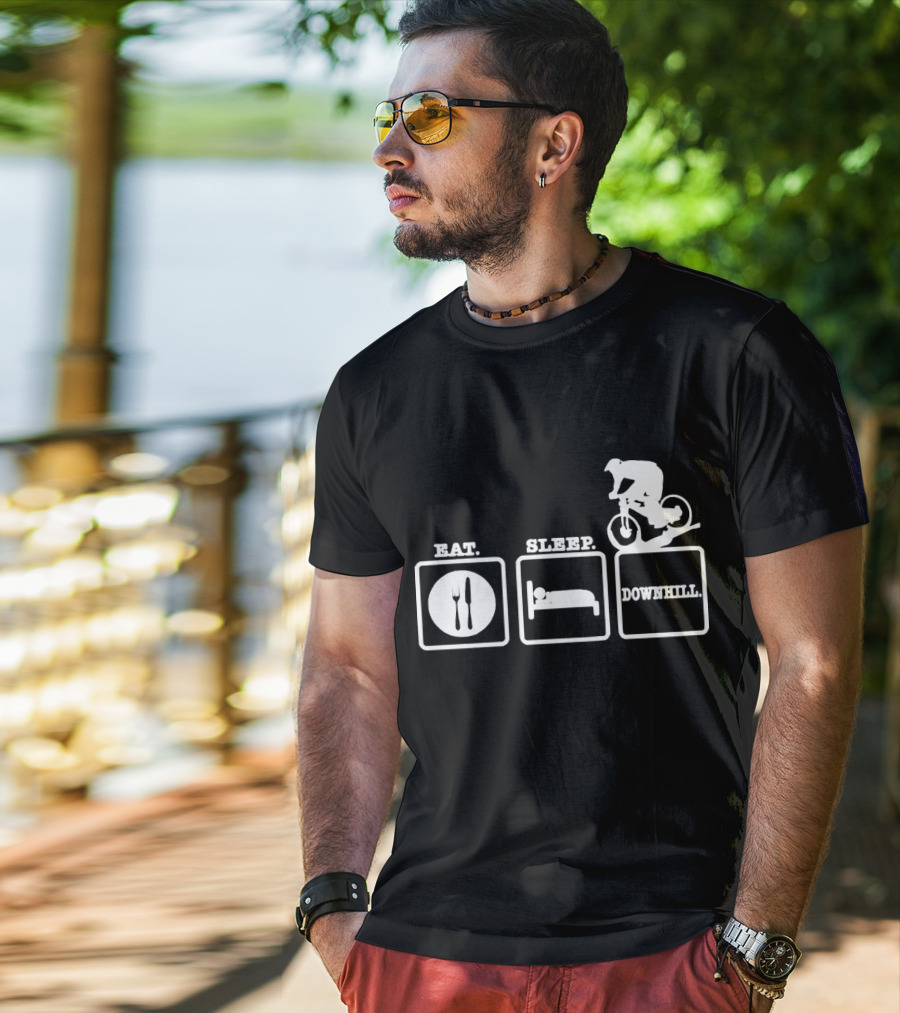 Eat Sleep Downhill Mountain Bike Cycling Cycle T-Shirt