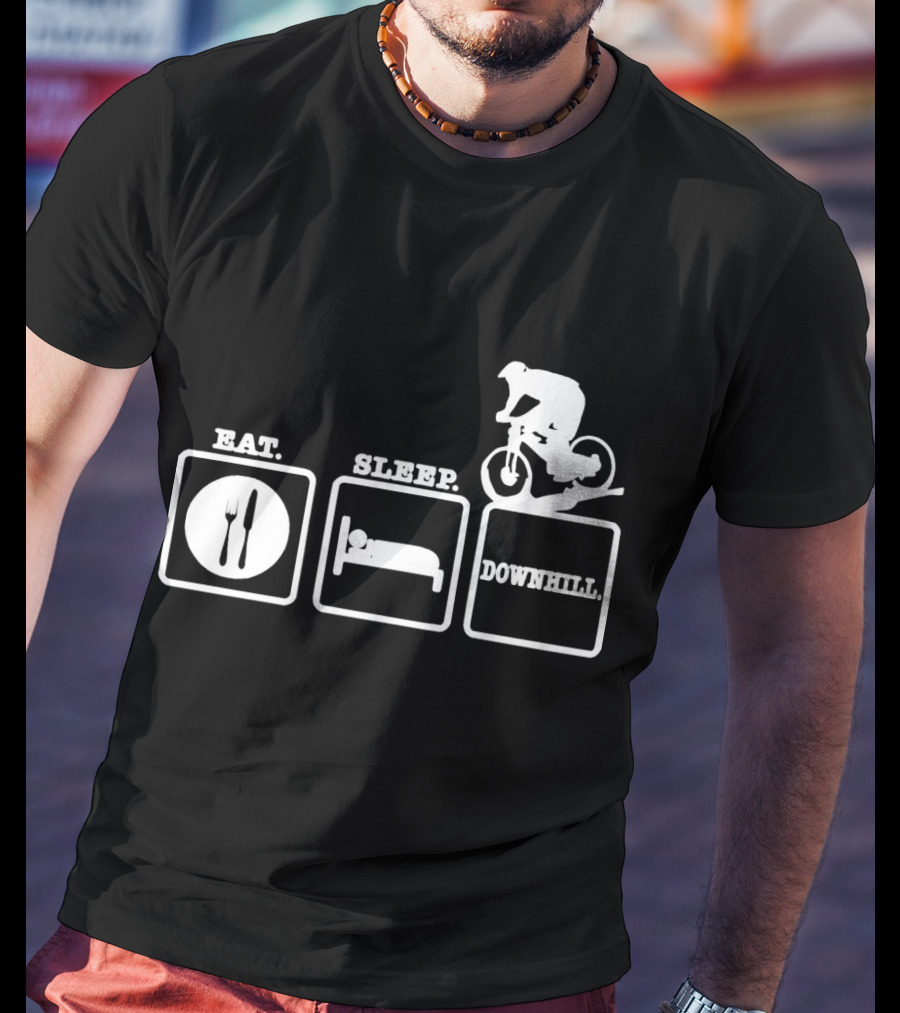 Eat Sleep Downhill Mountain Bike Cycling Cycle T-Shirt