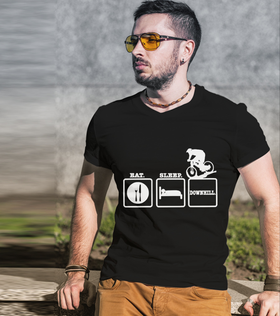 Eat Sleep Downhill Mountain Bike Cycling Cycle T-Shirt