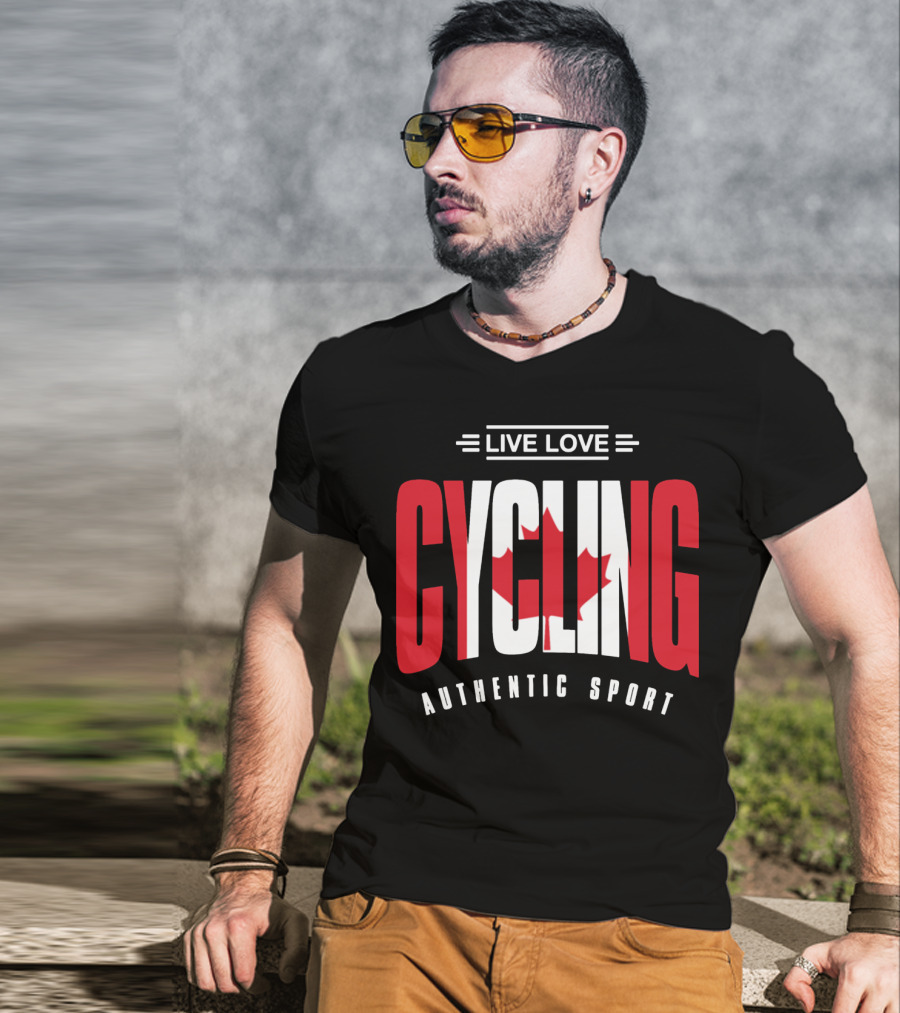 Live Love Cycling Canada Authentic Sport T-Shirt