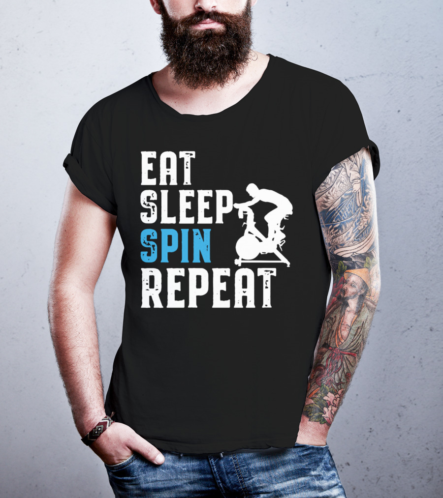 Eat Sleep Spin Repeat Spinning And Indoor Cycling T-Shirt