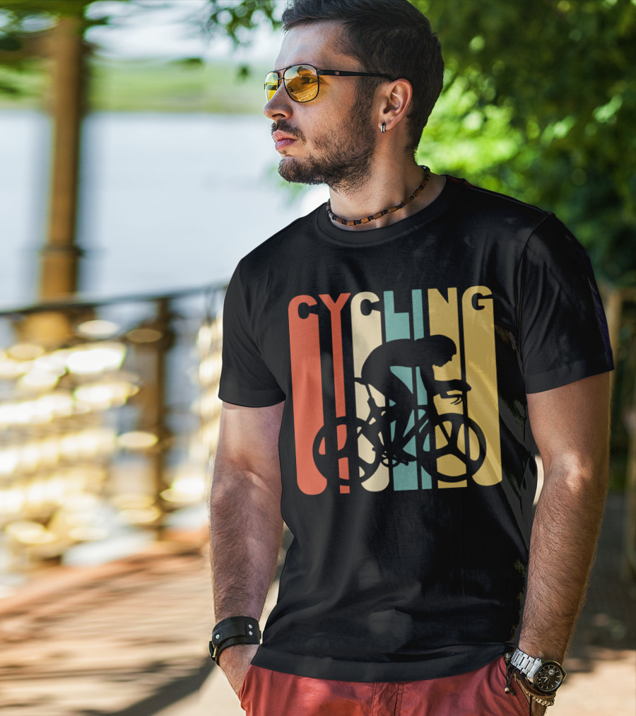 Cycling Retro 1970's Style Cyclist T-Shirt