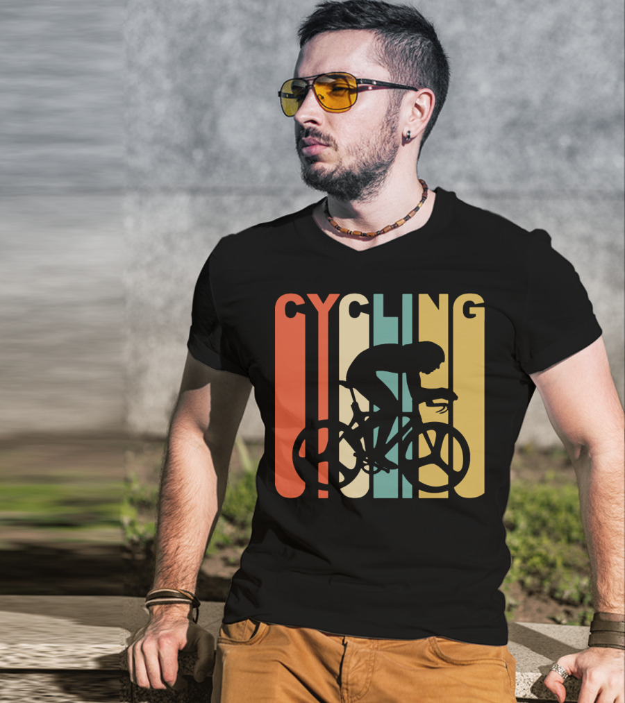 Cycling Retro 1970's Style Cyclist T-Shirt